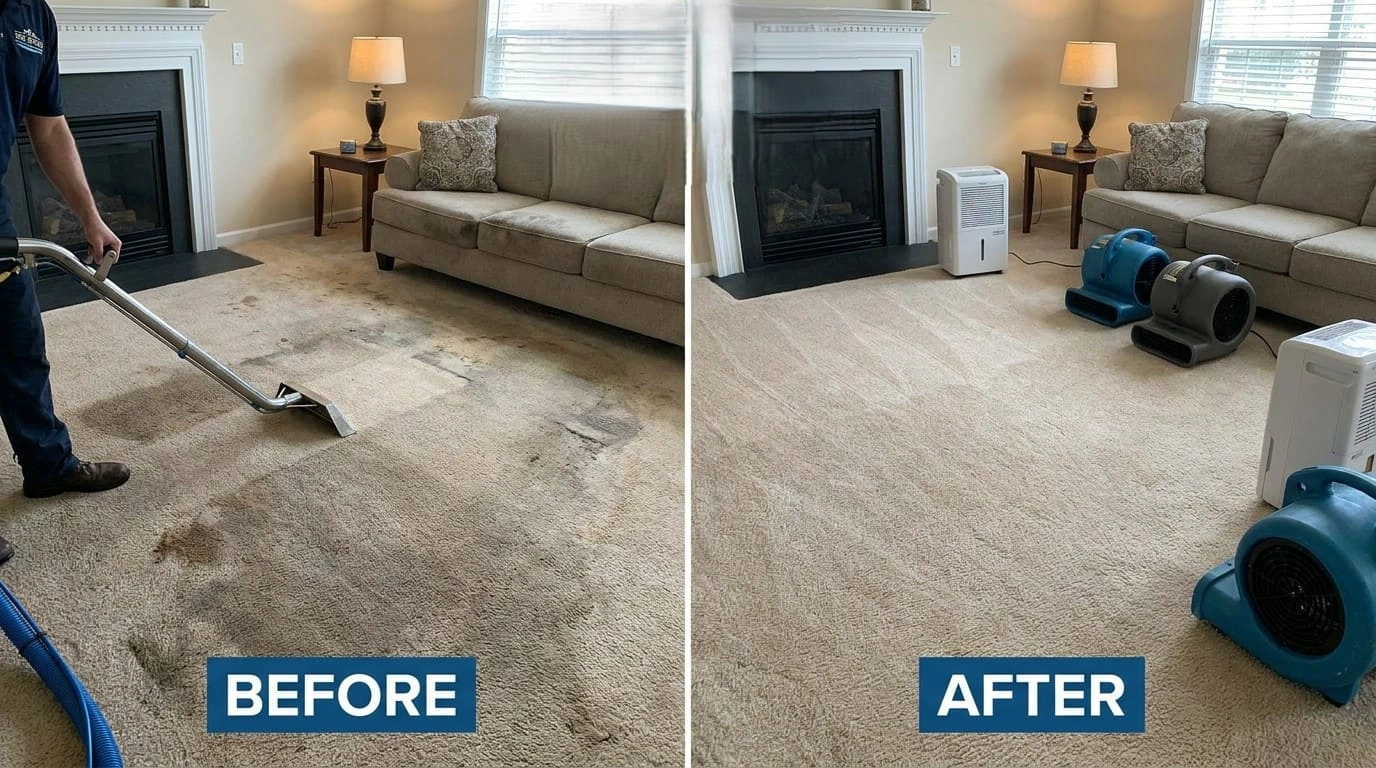 Carpet Water Extraction Drying Before After Longmont CO