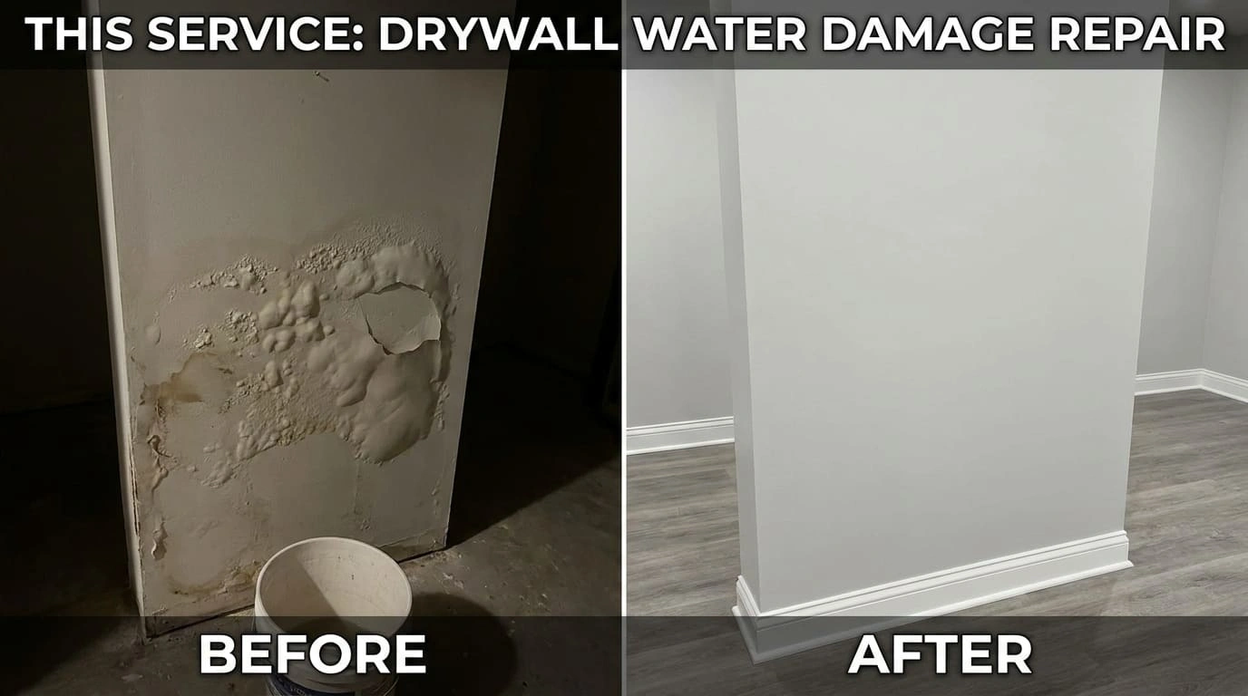 Drywall Water Damage Repair Before After Longmont CO