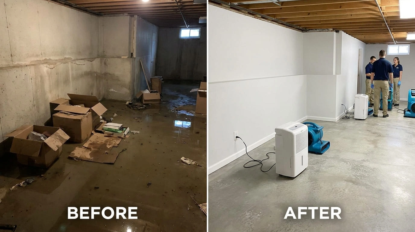 Flood Damage Cleanup Before After Mont Long Restoration Longmont CO