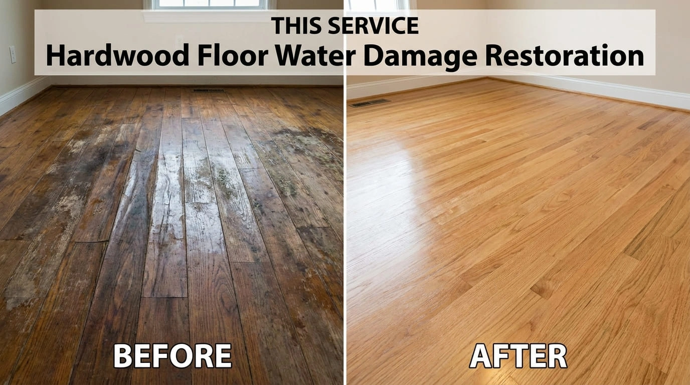 Hardwood Floor Water Damage Restoration Before After Longmont CO